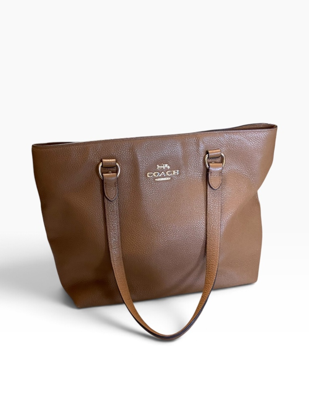 Coach City Zip Tote Brown Crossgrain Leather Purse